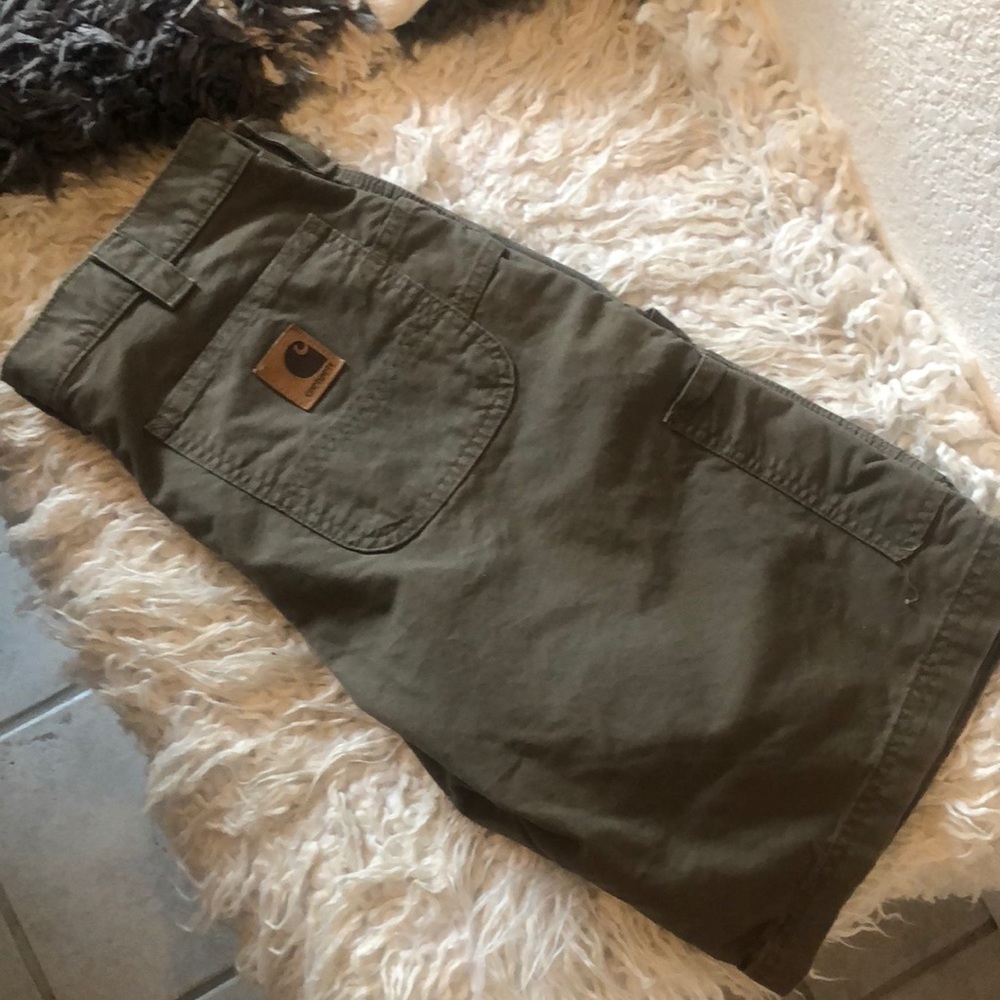 Carhartt work shorts, brown/green, 10in inseam